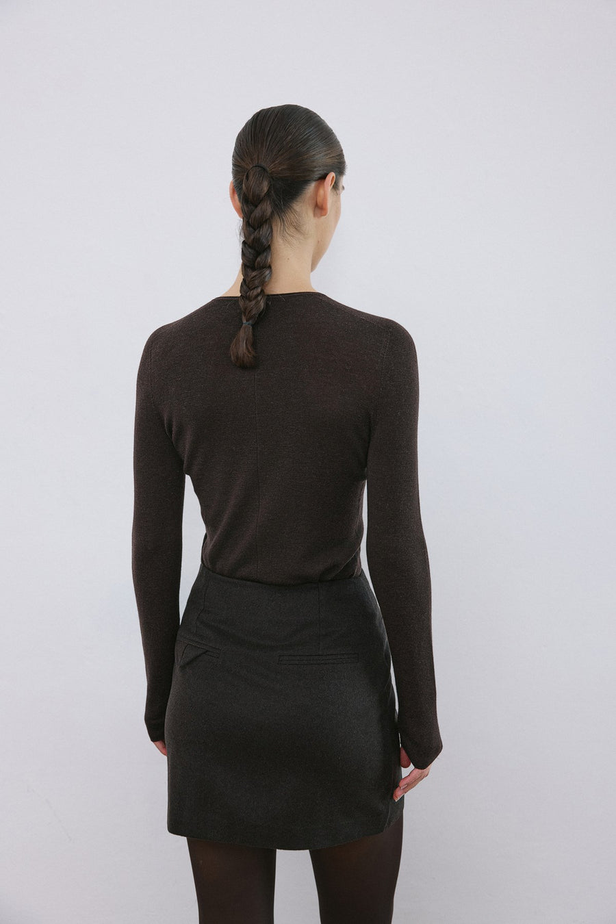 High Waist Lined A-Line Mini  Skirt