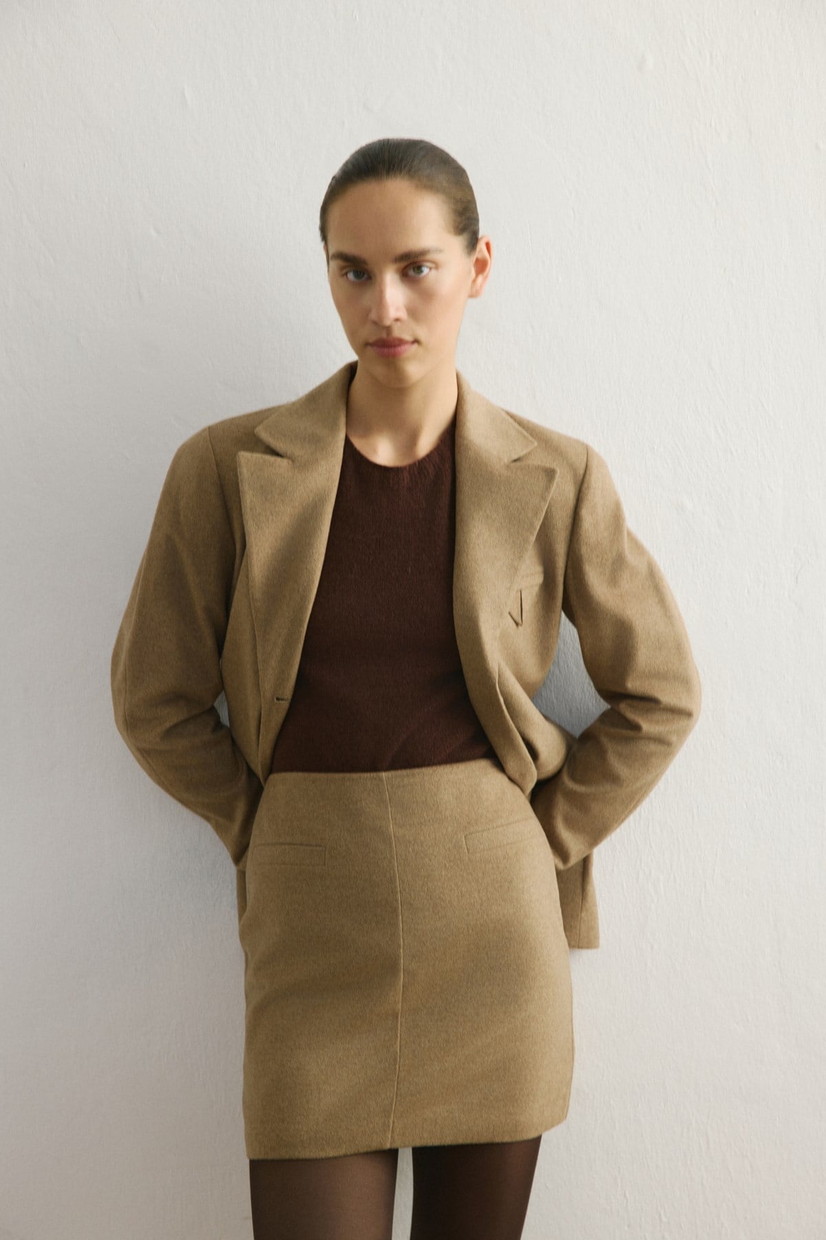High Waist Lined A-Line Mini  Skirt