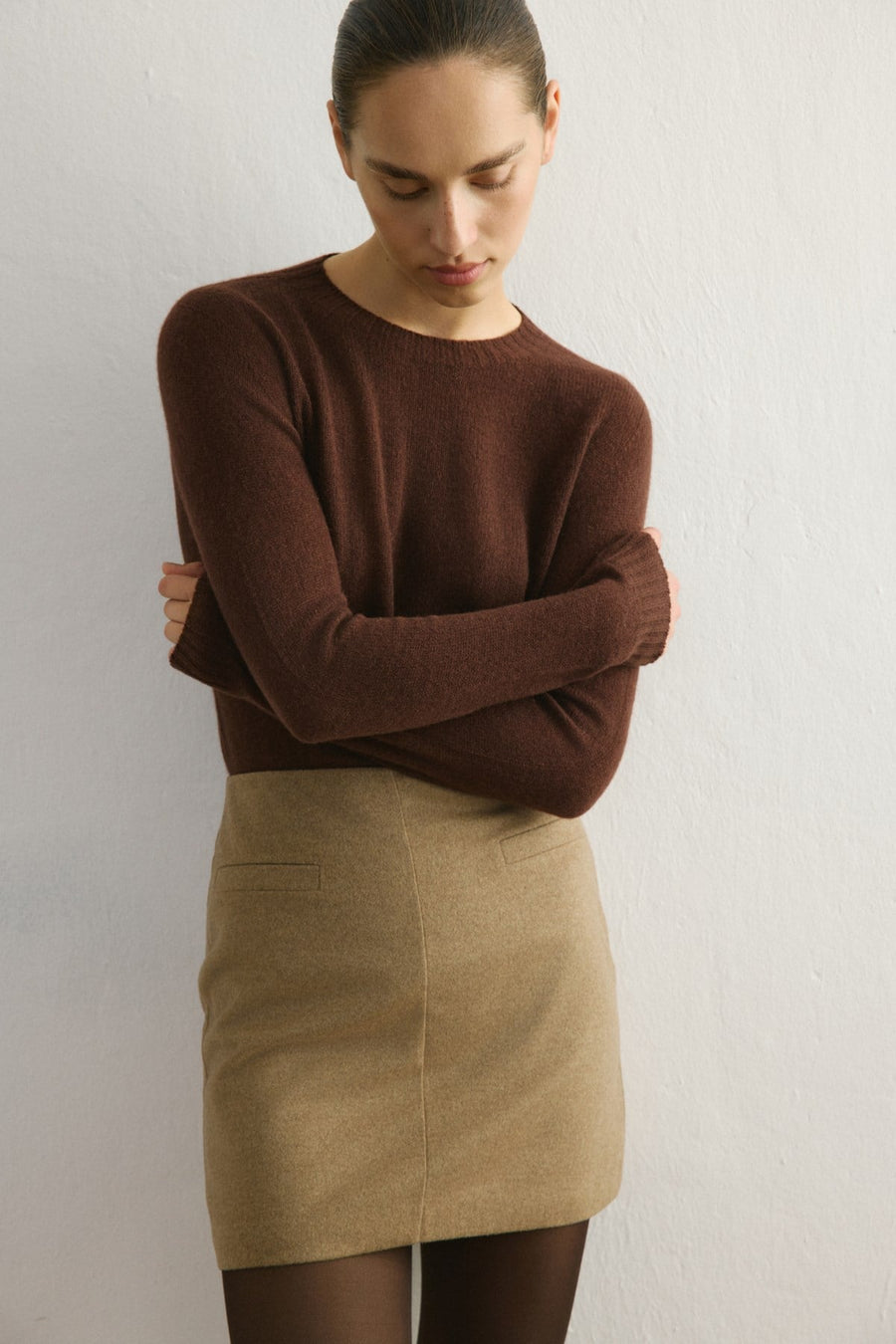 High Waist Lined A-Line Mini  Skirt