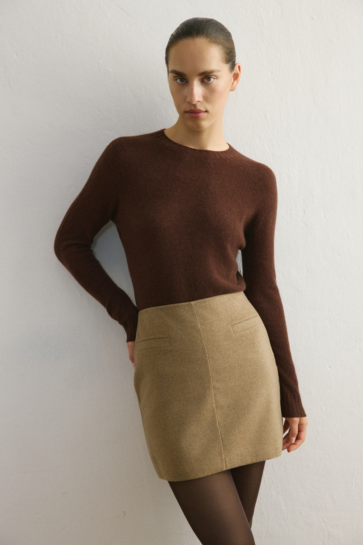 High Waist Lined A-Line Mini  Skirt