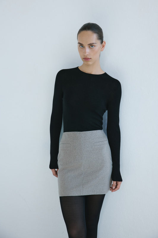 High Waist Lined A-Line Mini  Skirt