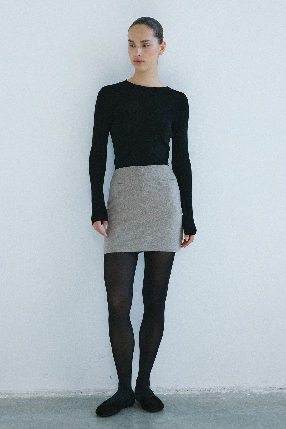 High Waist Lined A-Line Mini  Skirt