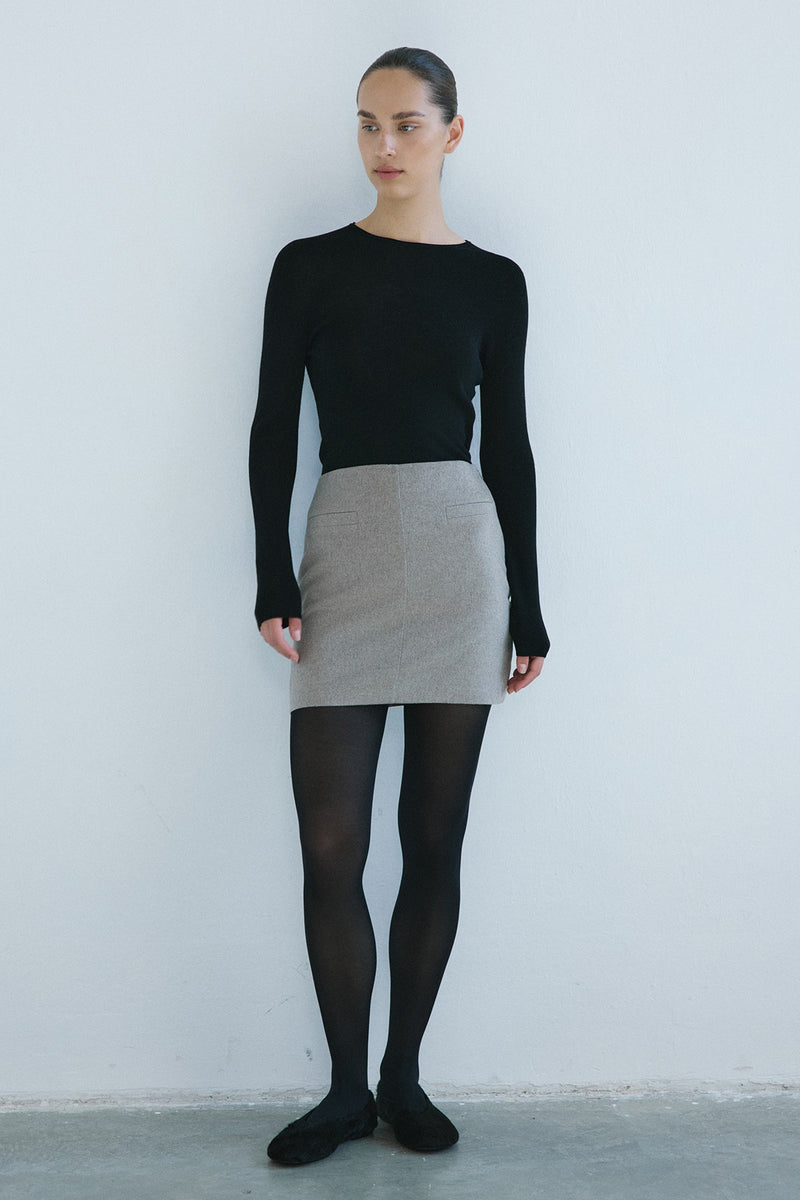 High Waist Lined A-Line Mini  Skirt