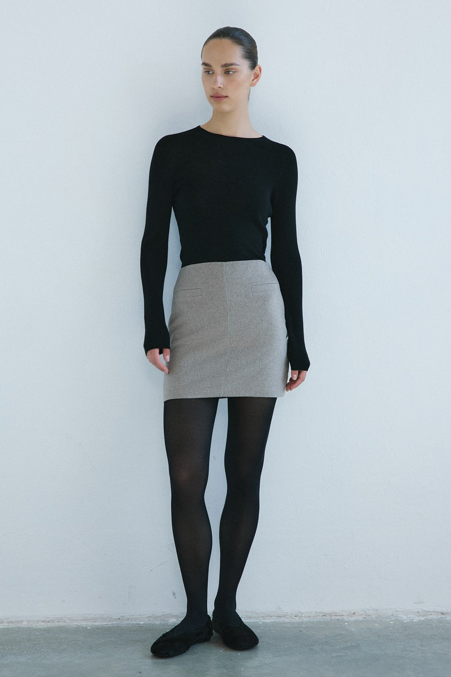 High Waist Lined A-Line Mini  Skirt