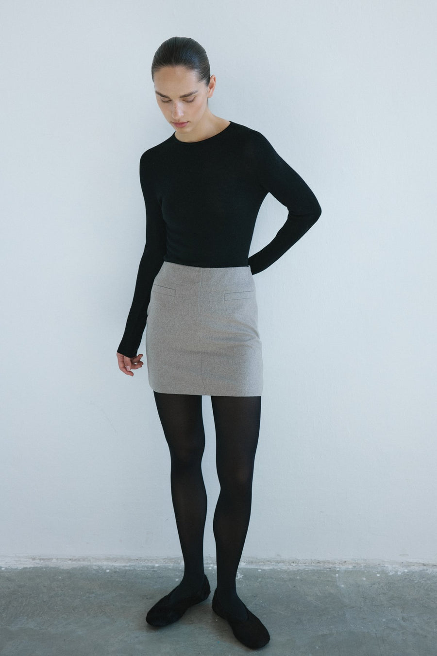 High Waist Lined A-Line Mini  Skirt