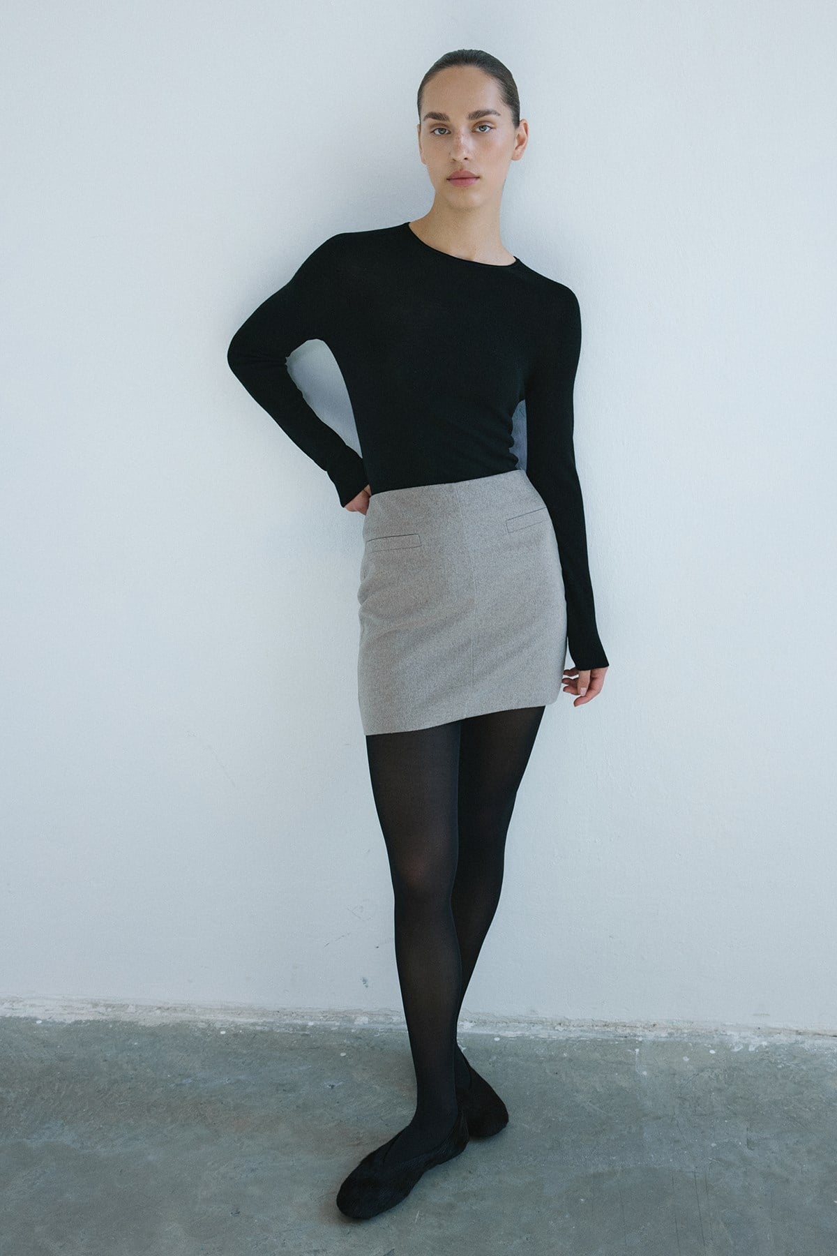 High Waist Lined A-Line Mini  Skirt