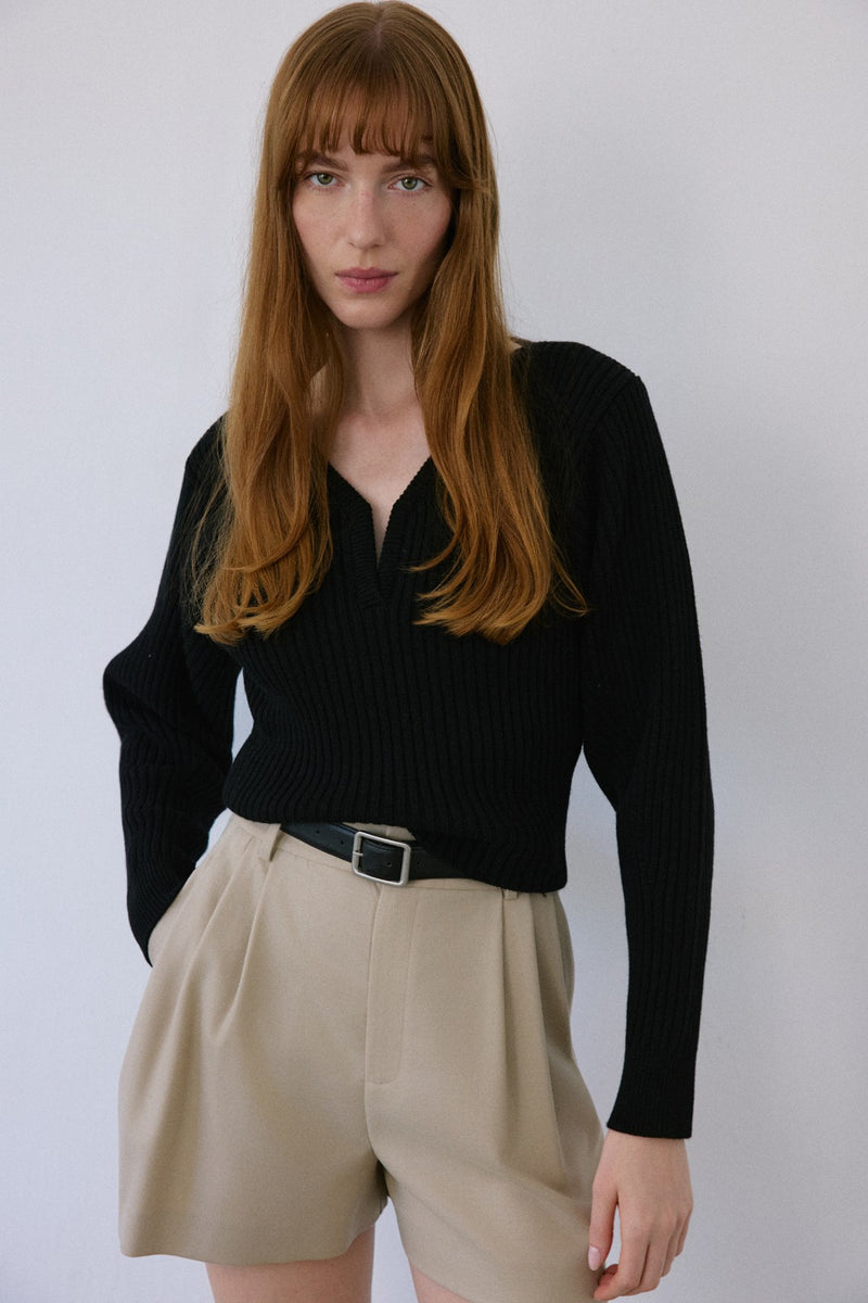 High Waist Pleat Detail  Shorts