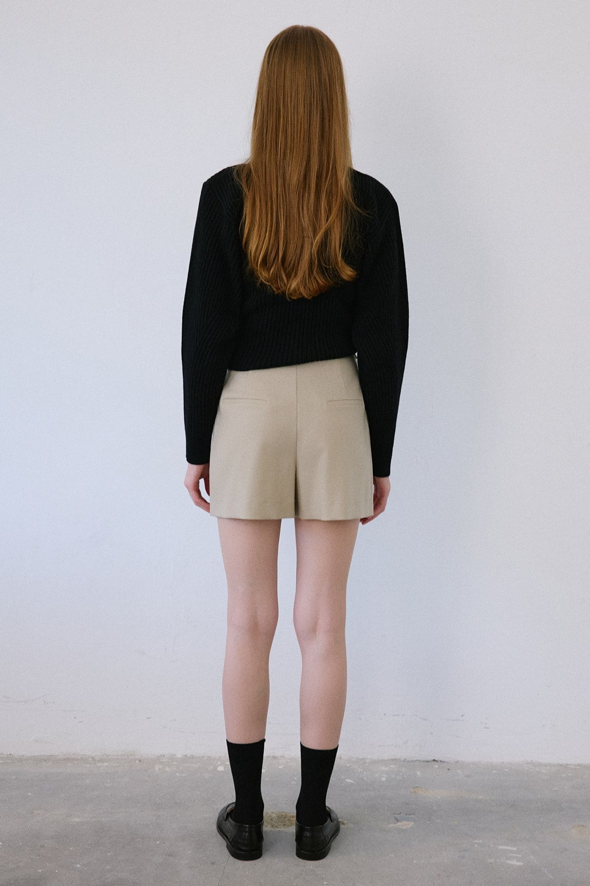 High Waist Pleat Detail  Shorts