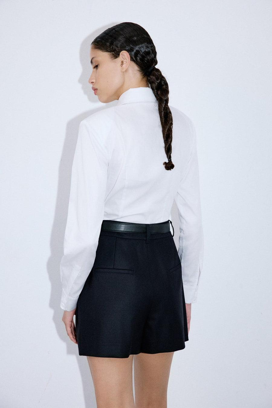 High Waist Pleat Detail  Shorts