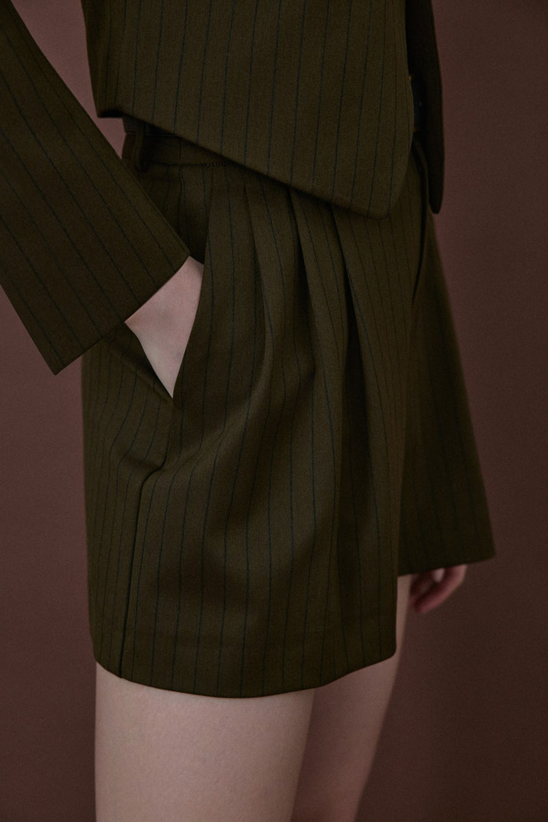 High Waist Striped  Shorts