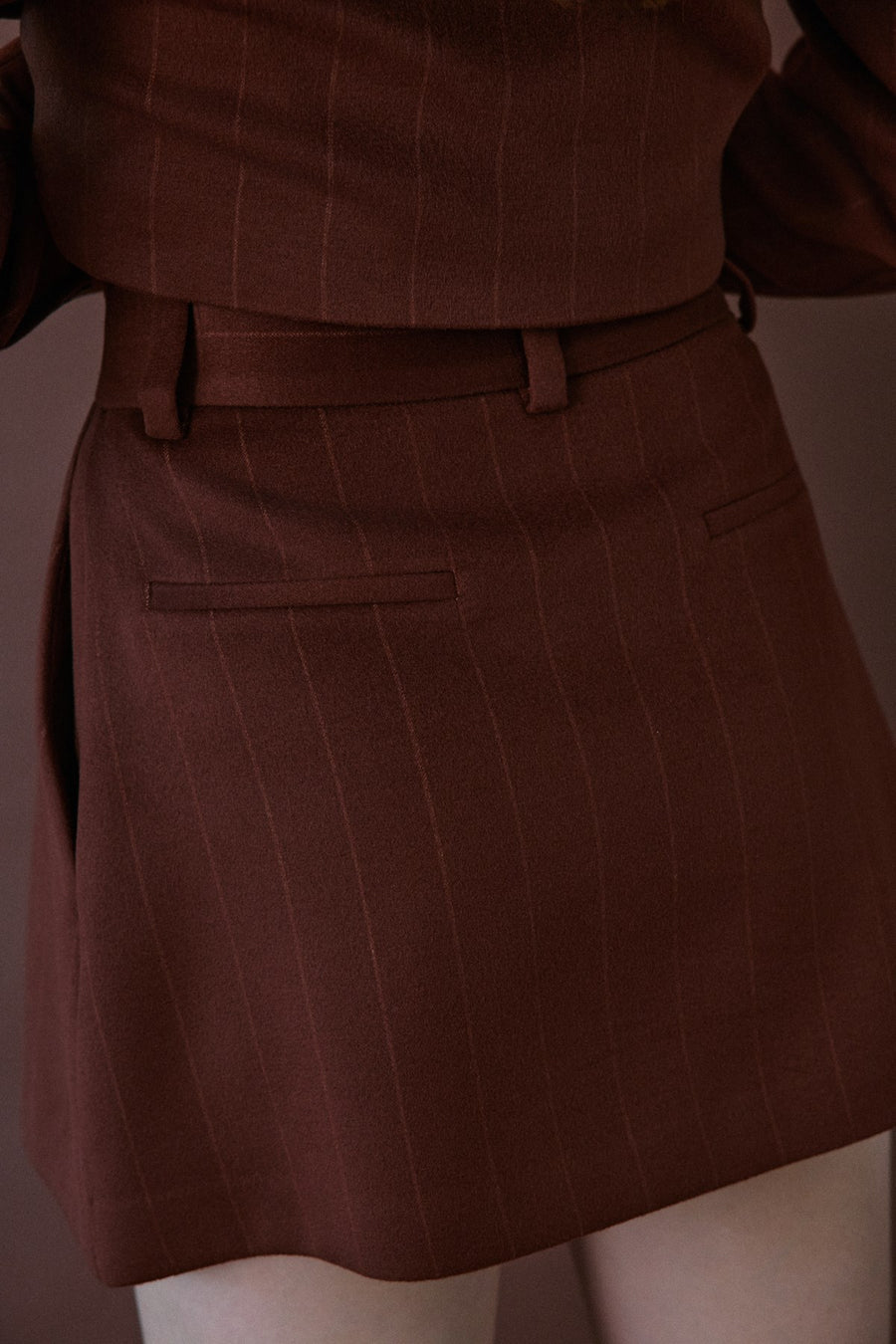 High Waist Striped Tile Mini Skirt