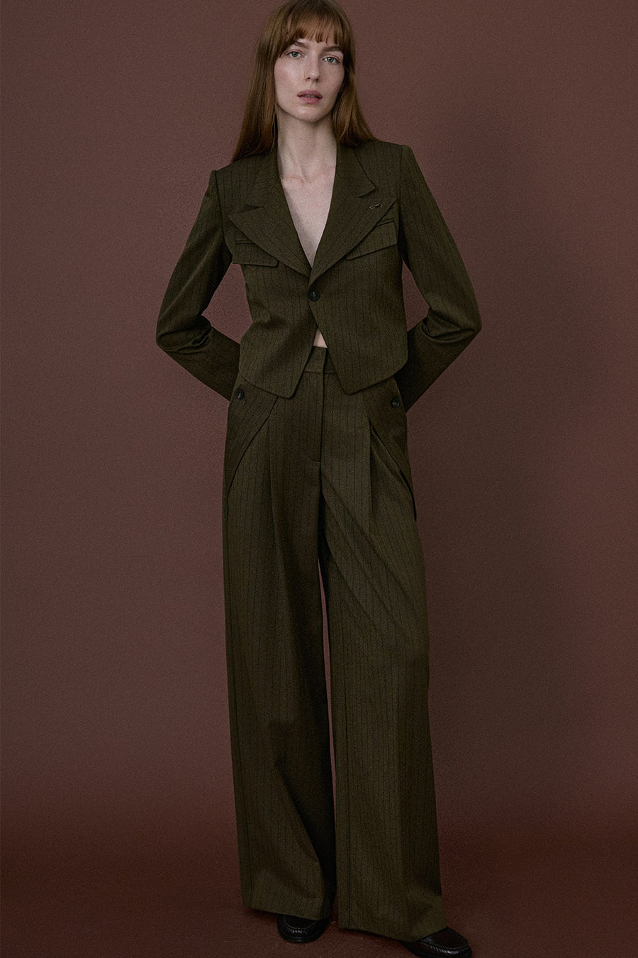 High Waist Striped Wide Leg  Trousers