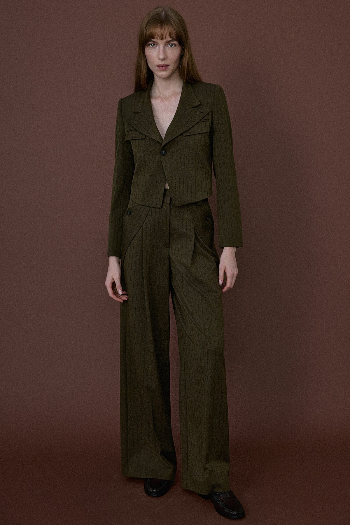 High Waist Striped Wide Leg  Trousers
