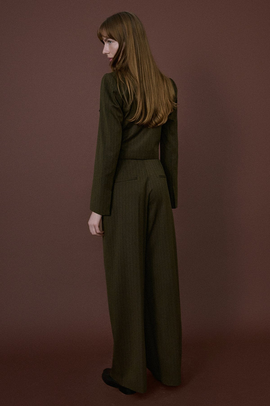 High Waist Striped Wide Leg  Trousers