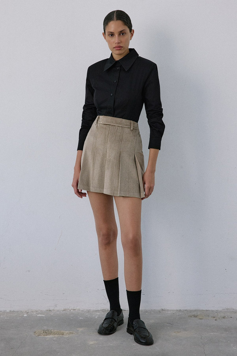 High Waist Velvet Mini  Skirt