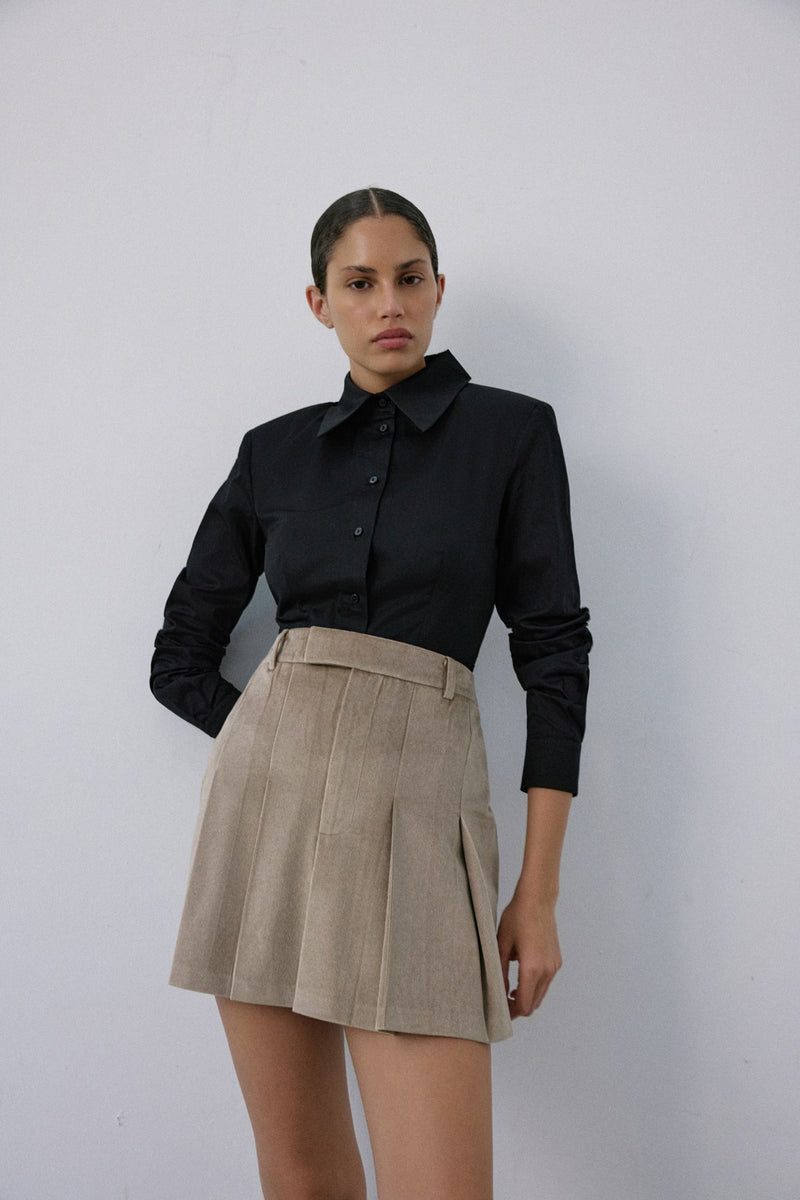 High Waist Velvet Mini  Skirt