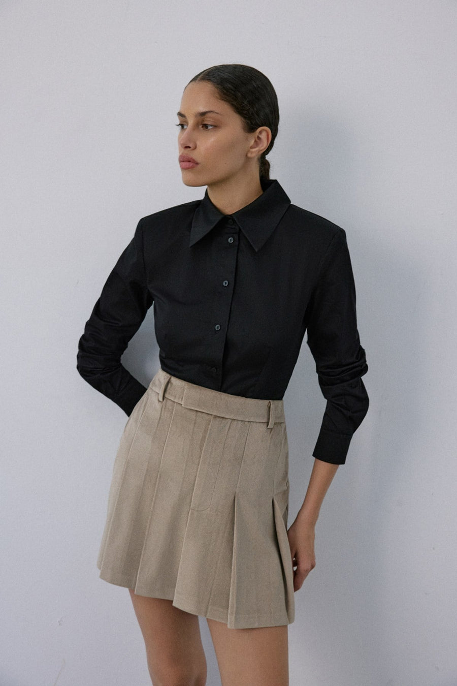 High Waist Velvet Mini  Skirt