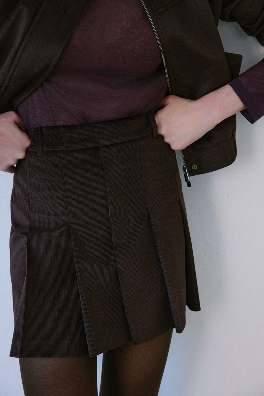 High Waist Velvet Mini  Skirt
