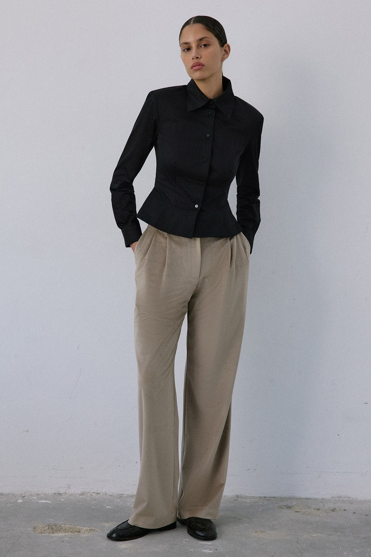 High Waist Velvet Wide Leg  Trousers