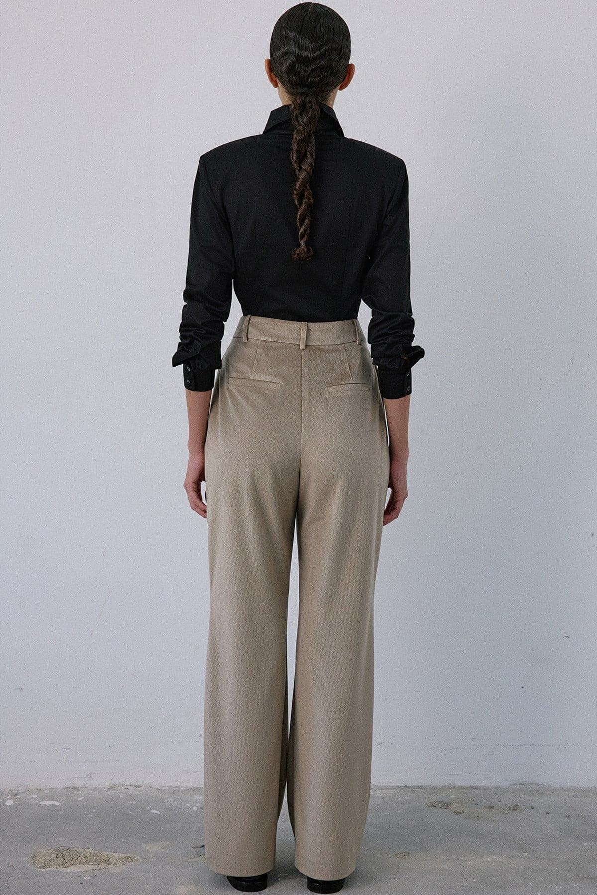 High Waist Velvet Wide Leg  Trousers