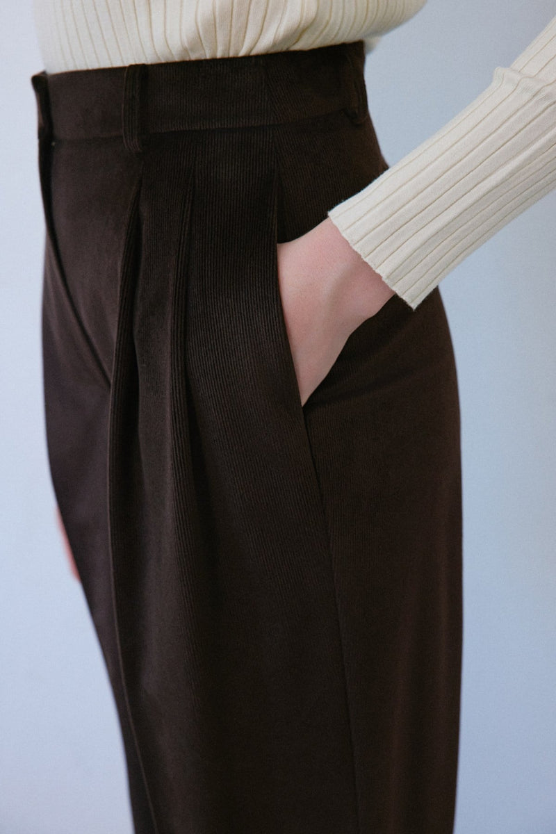 High Waist Velvet Wide Leg  Trousers