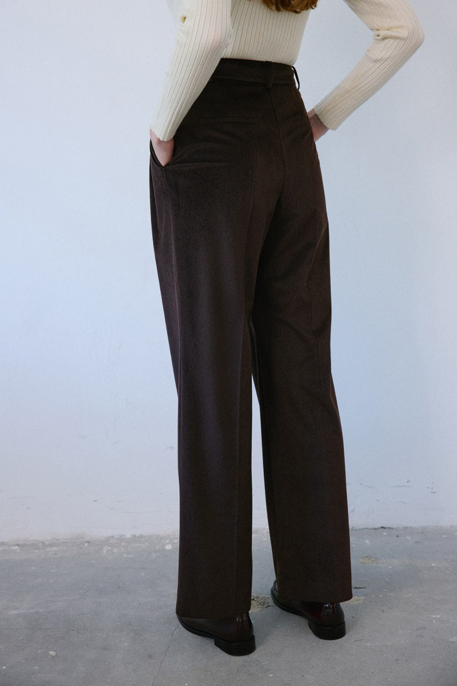 High Waist Velvet Wide Leg  Trousers