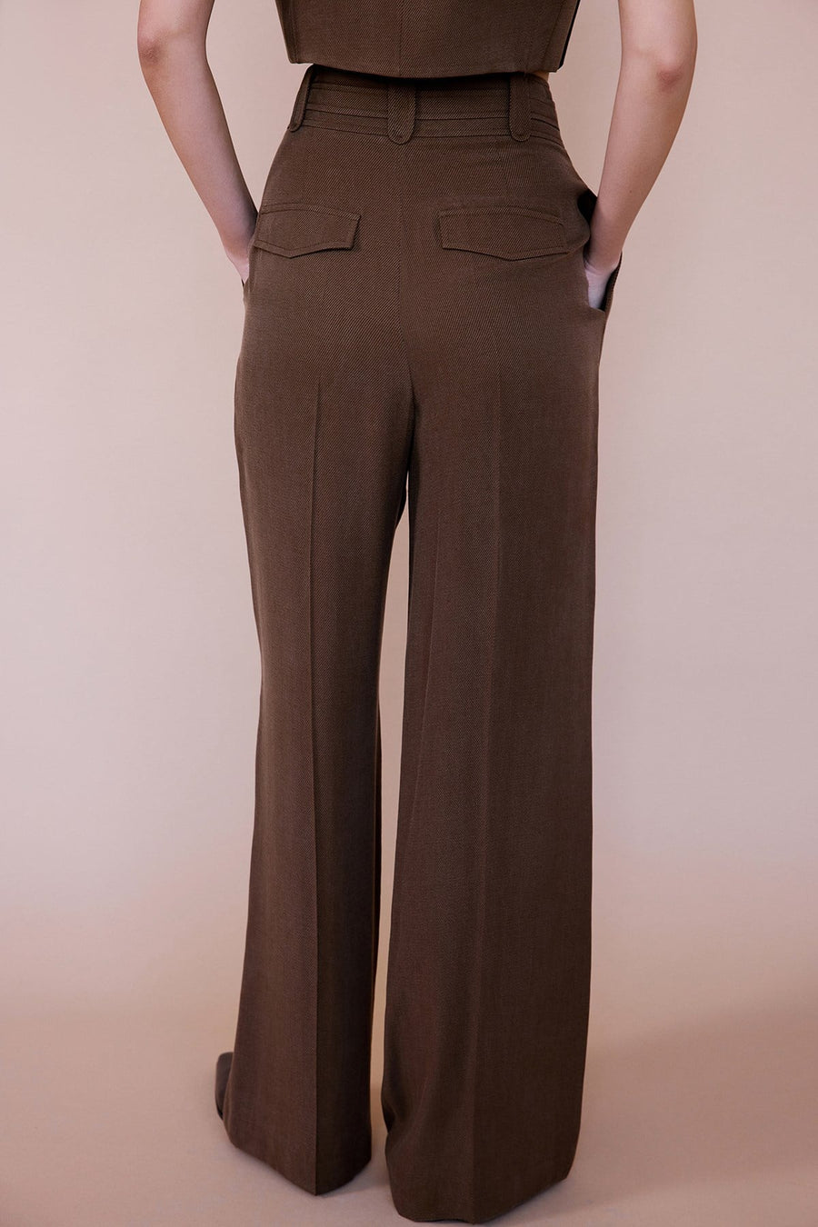 High Waist Wide Leg Pleated  Trousers