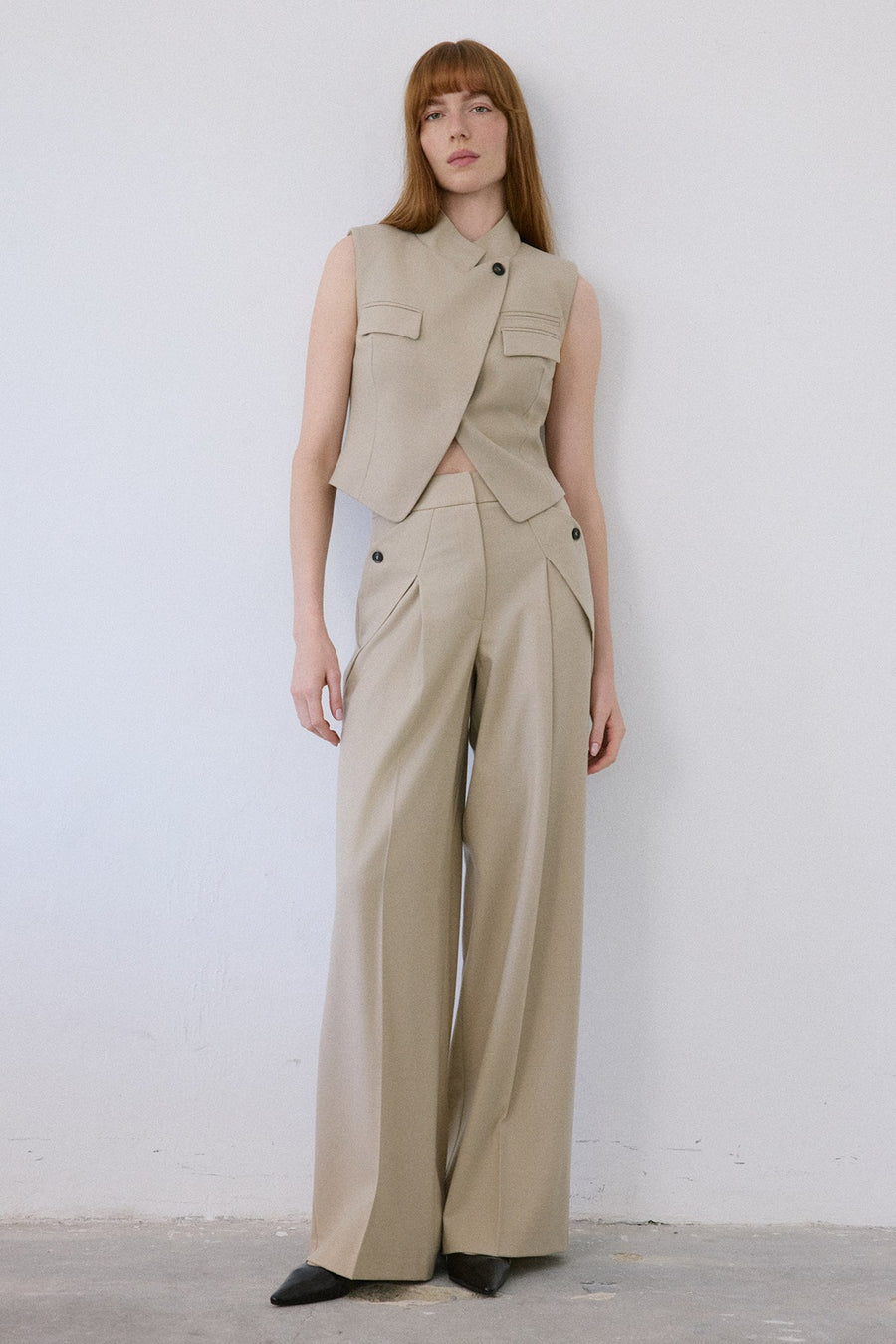 High Waist Wide Leg  Trousers