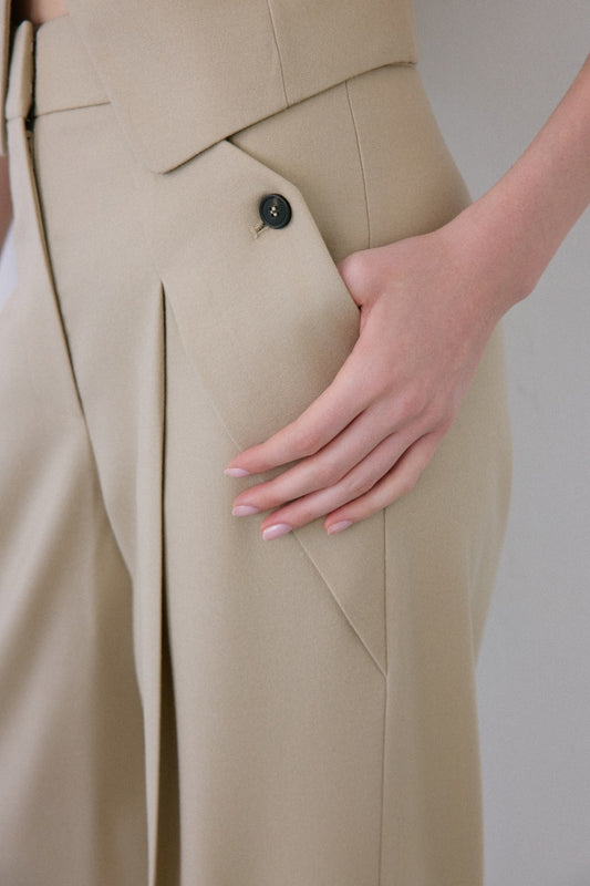 High Waist Wide Leg  Trousers