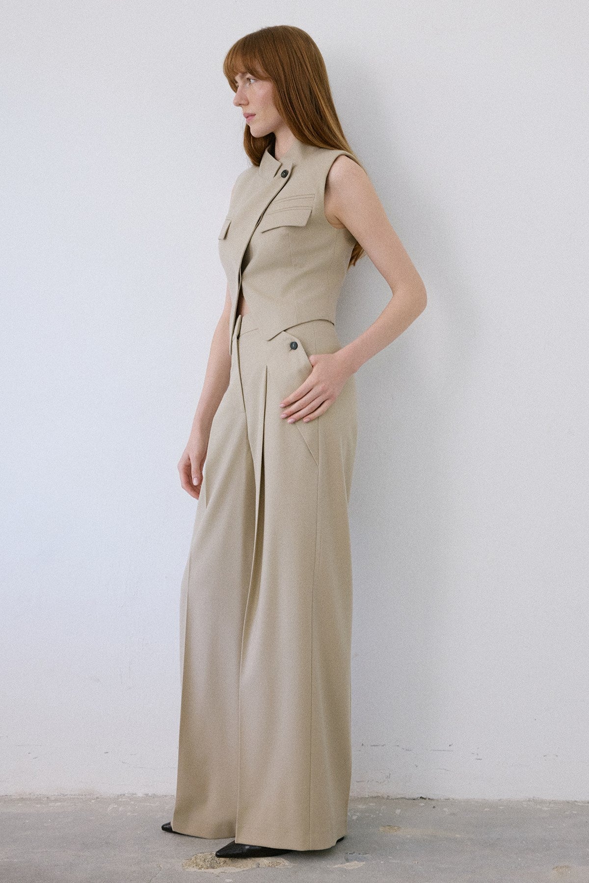 High Waist Wide Leg  Trousers
