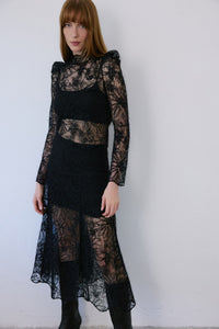 Black Lace Sheer  Blouse