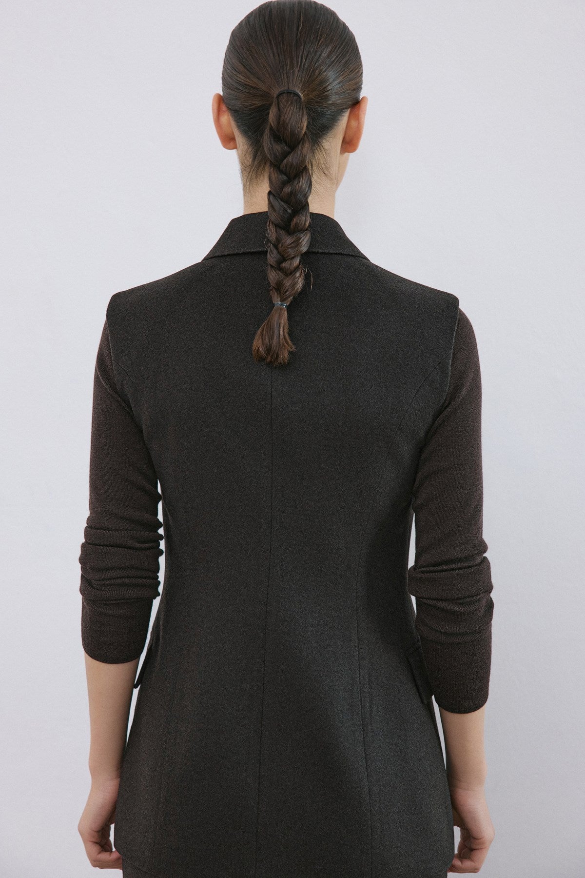 Lapel Collar Lined Double-Breasted Long  Vest