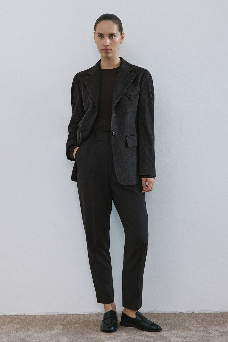 Lapel Collar Lined Long Sleeve  Blazer Jacket