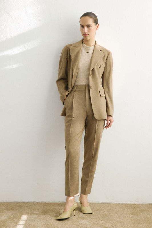 Lapel Collar Lined Long Sleeve  Blazer Jacket