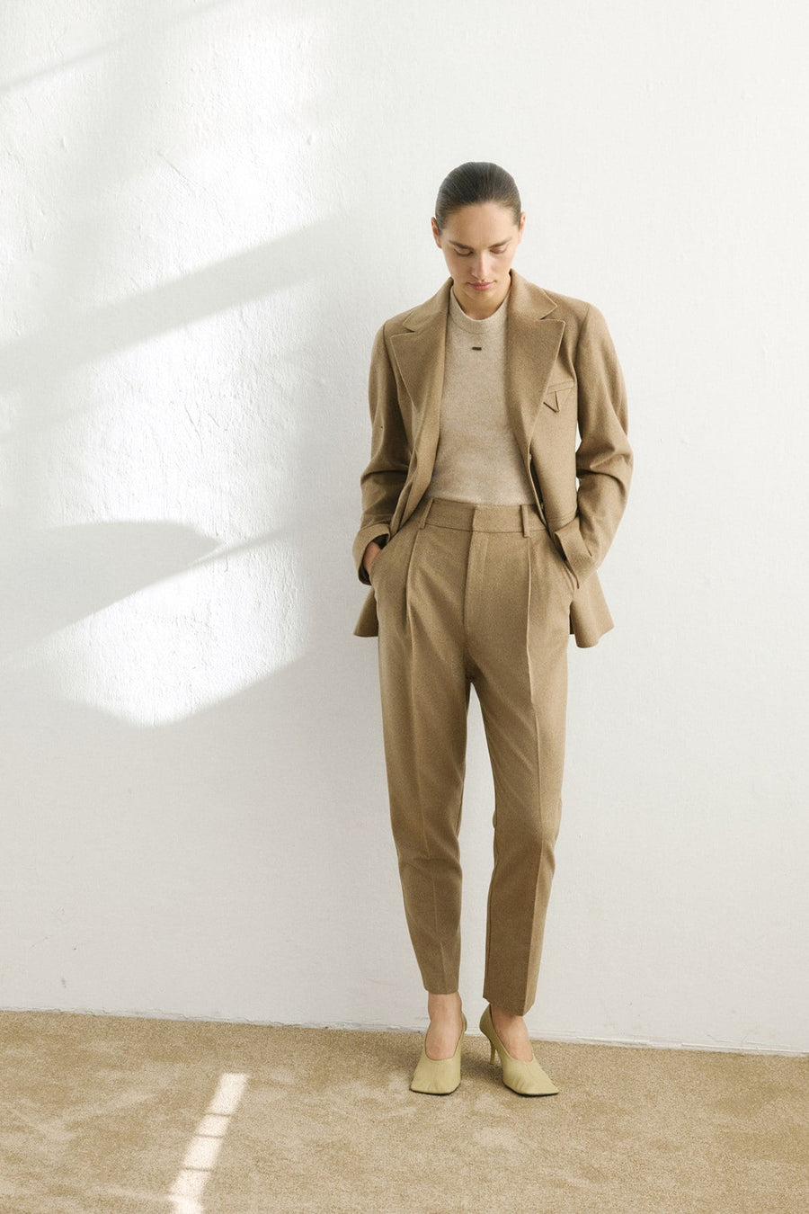 Lapel Collar Lined Long Sleeve  Blazer Jacket