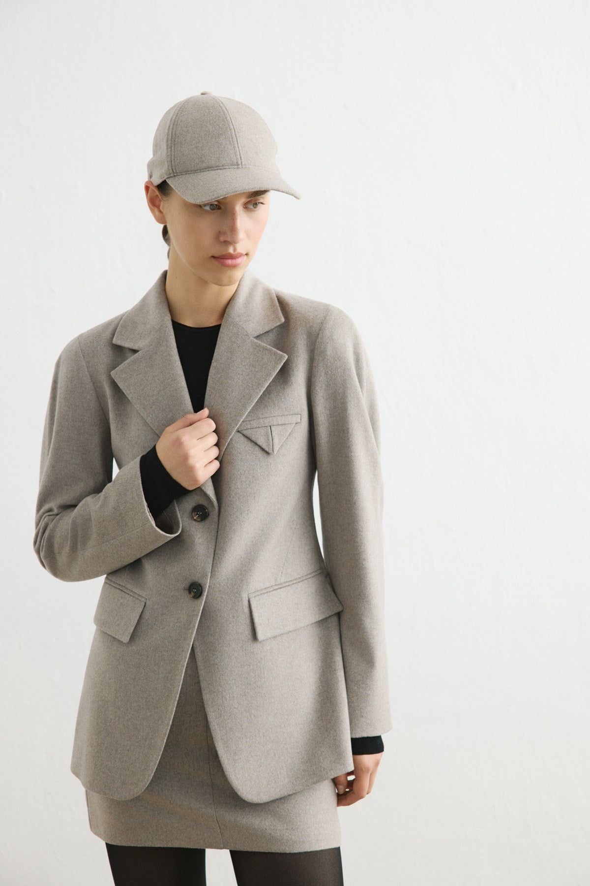 Lapel Collar Lined Long Sleeve  Blazer Jacket