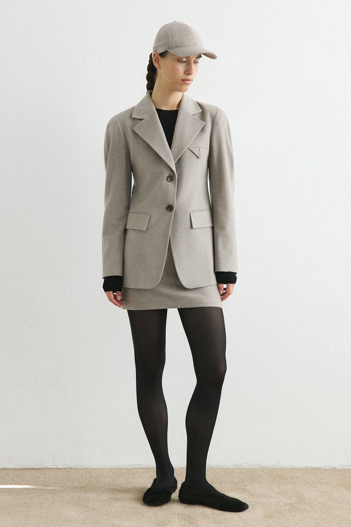 Lapel Collar Lined Long Sleeve  Blazer Jacket