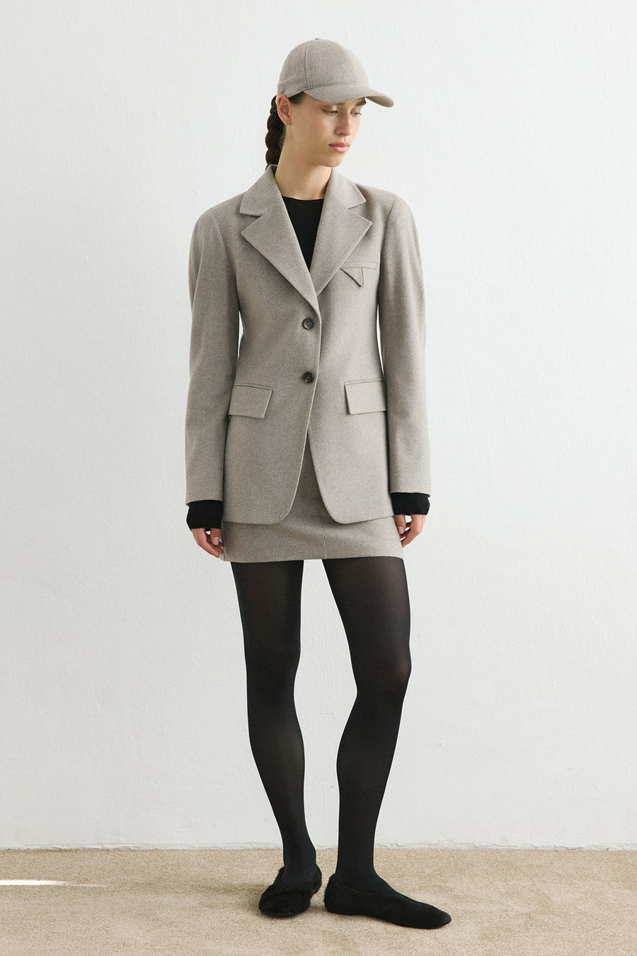 Lapel Collar Lined Long Sleeve  Blazer Jacket