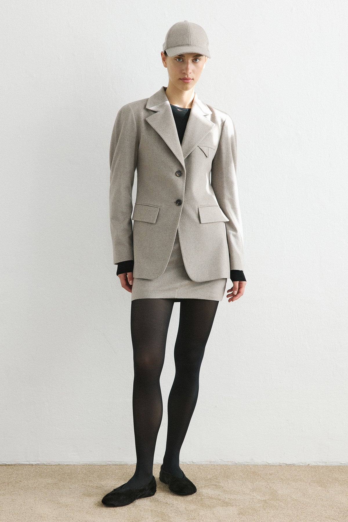 Lapel Collar Lined Long Sleeve  Blazer Jacket