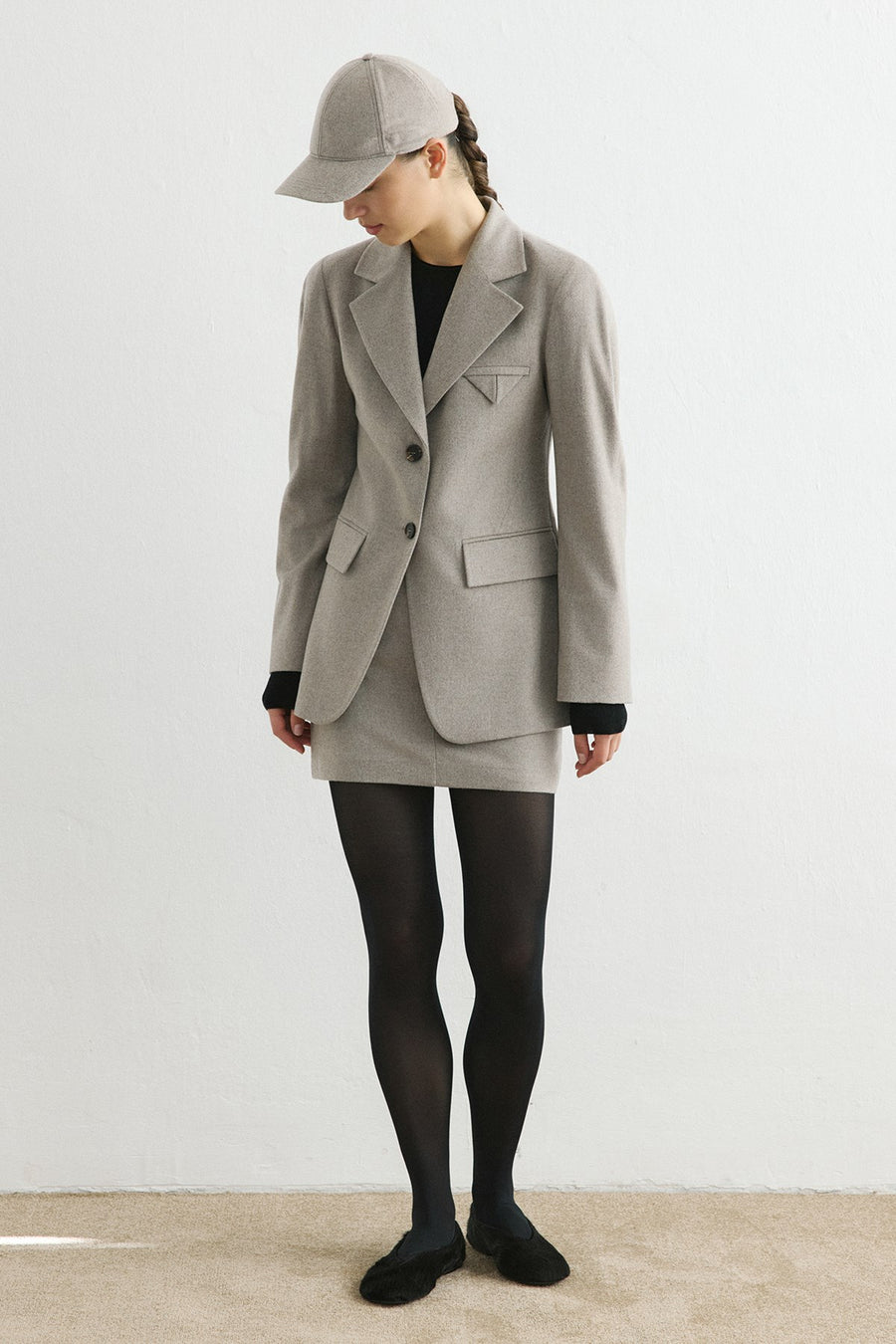 Lapel Collar Lined Long Sleeve  Blazer Jacket