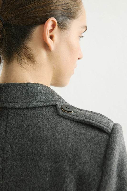 Lapel Collar Lined Long Sleeve Crop  Jacket