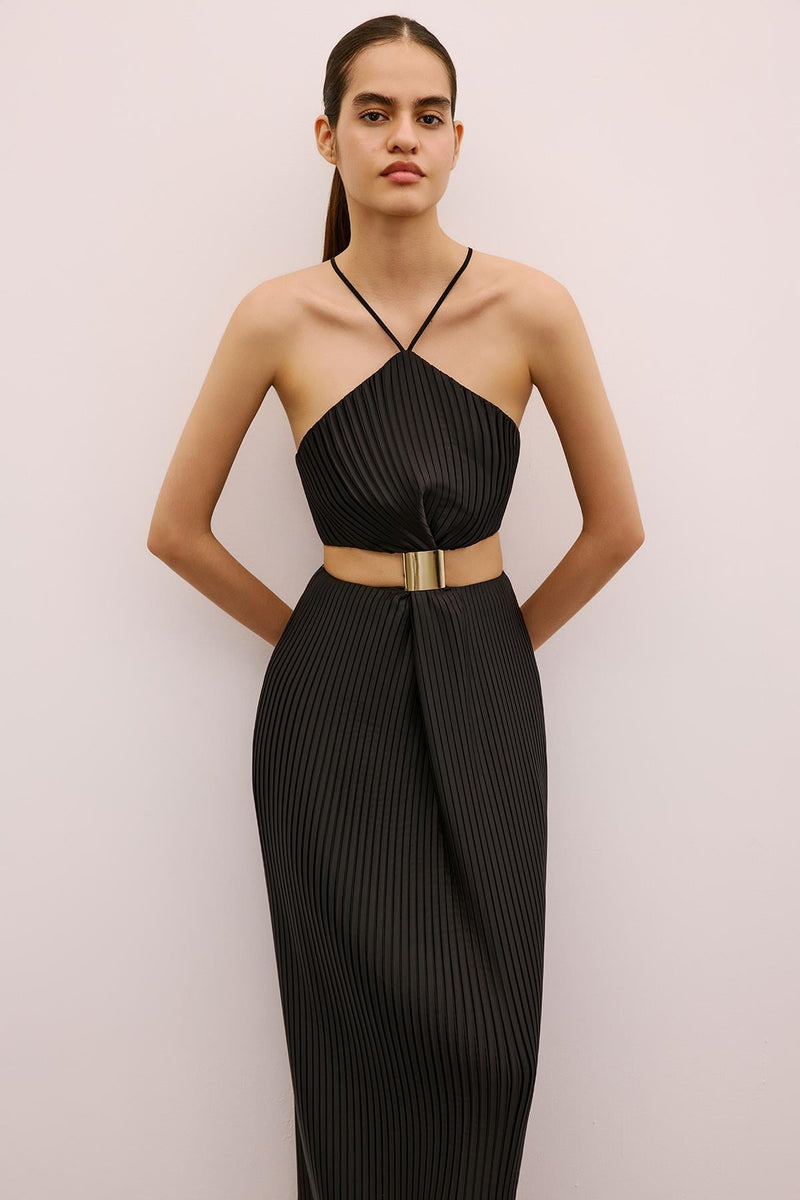 Long  Dress with Gold Accessories