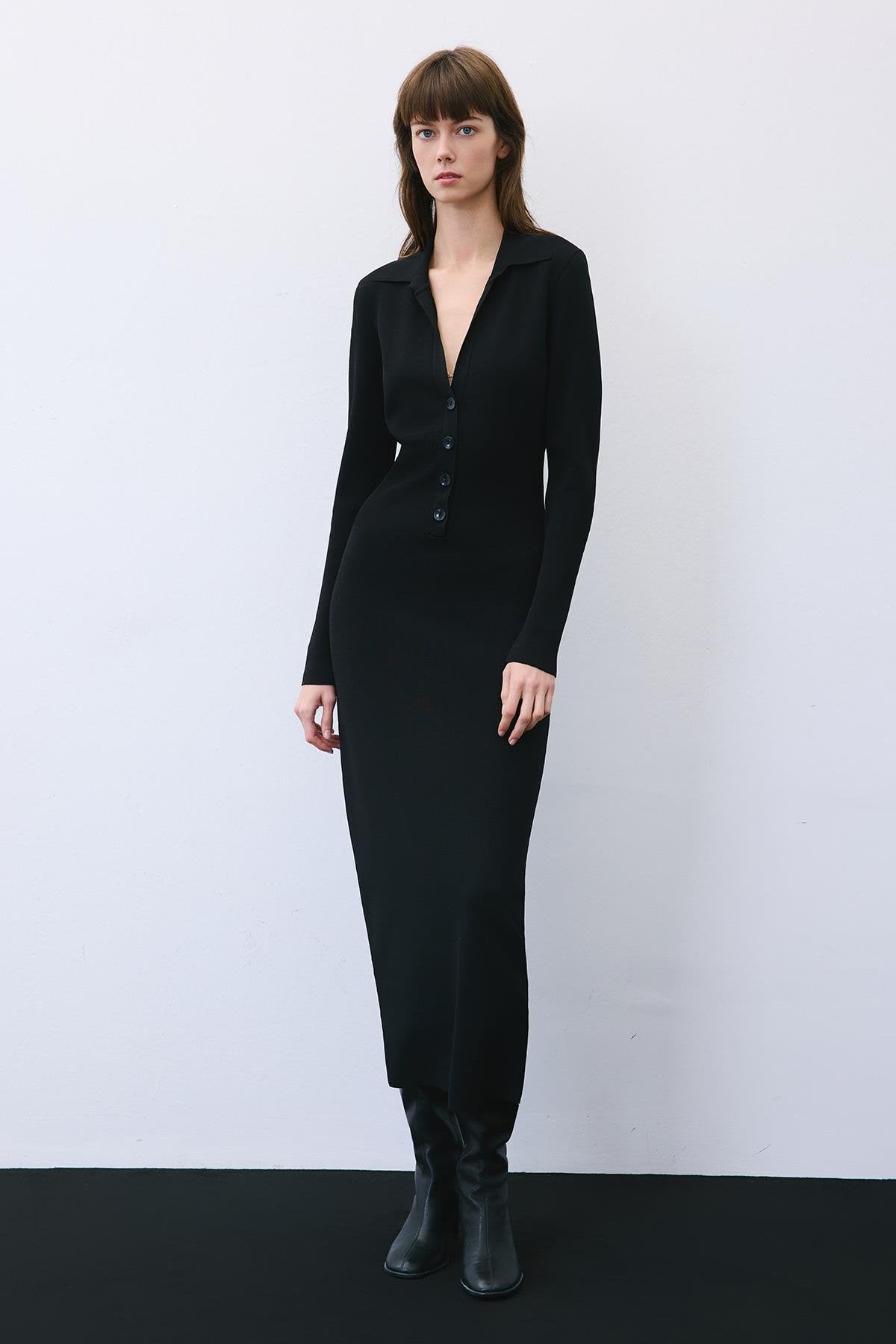 Long Knit Corset Dress