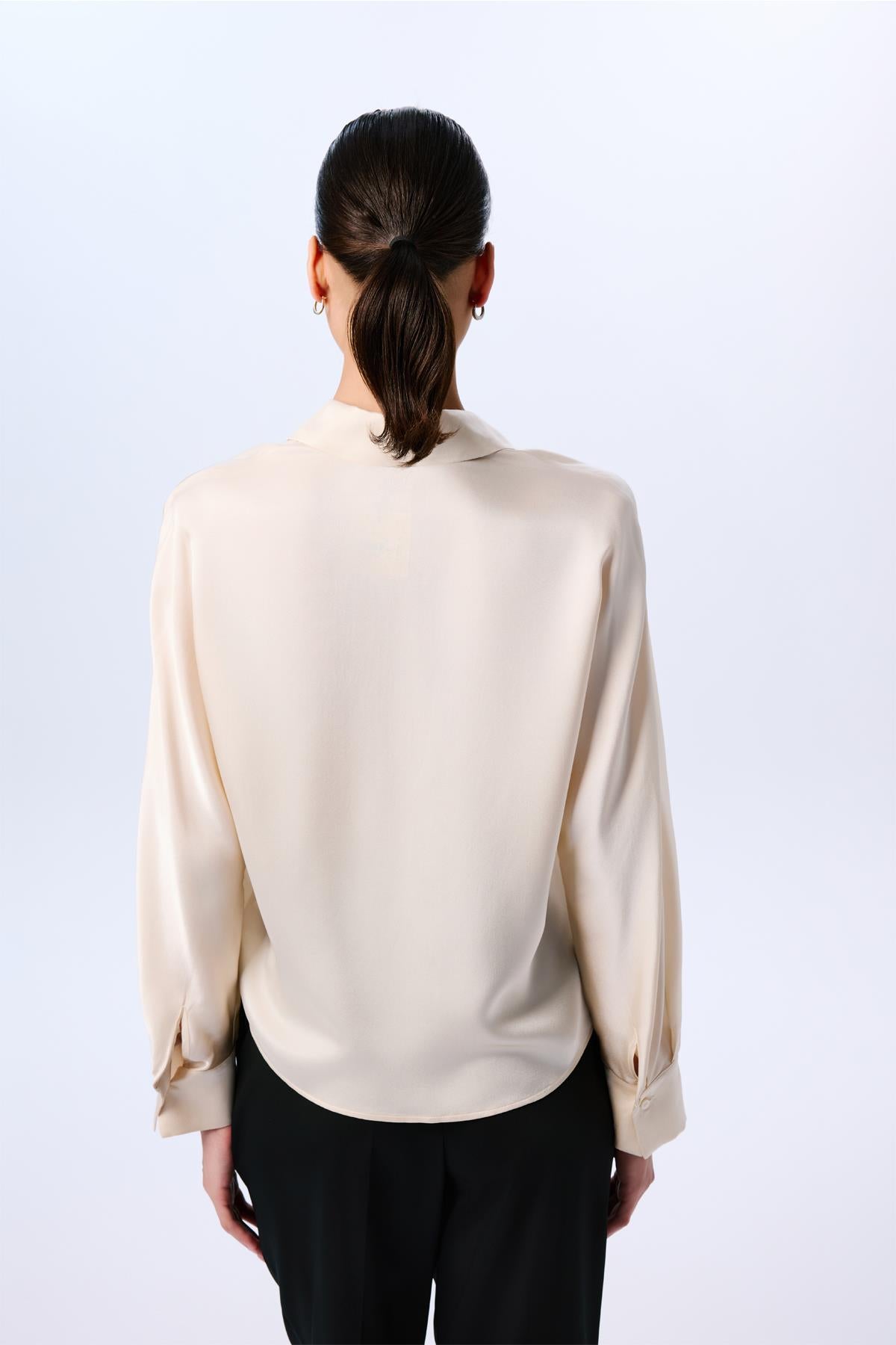Long Sleeve Hidden Buttoned Relaxed  Shirt