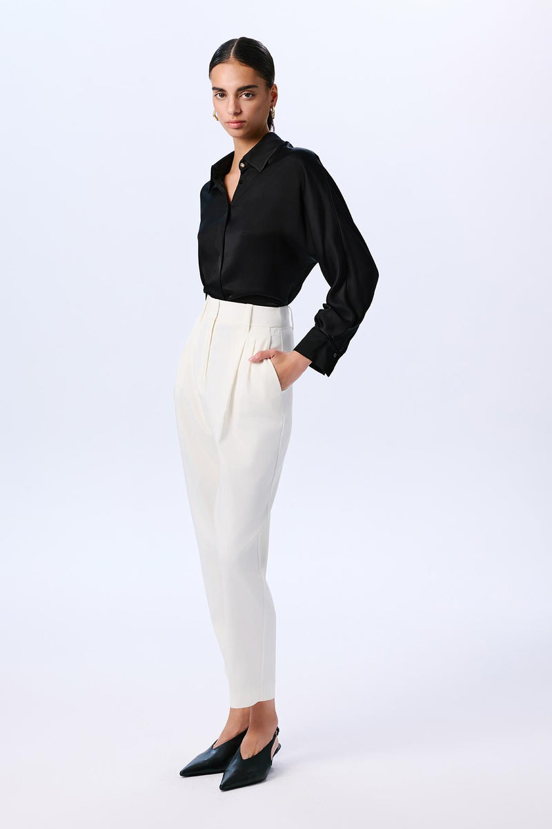 Long Sleeve Hidden Buttoned Relaxed  Shirt