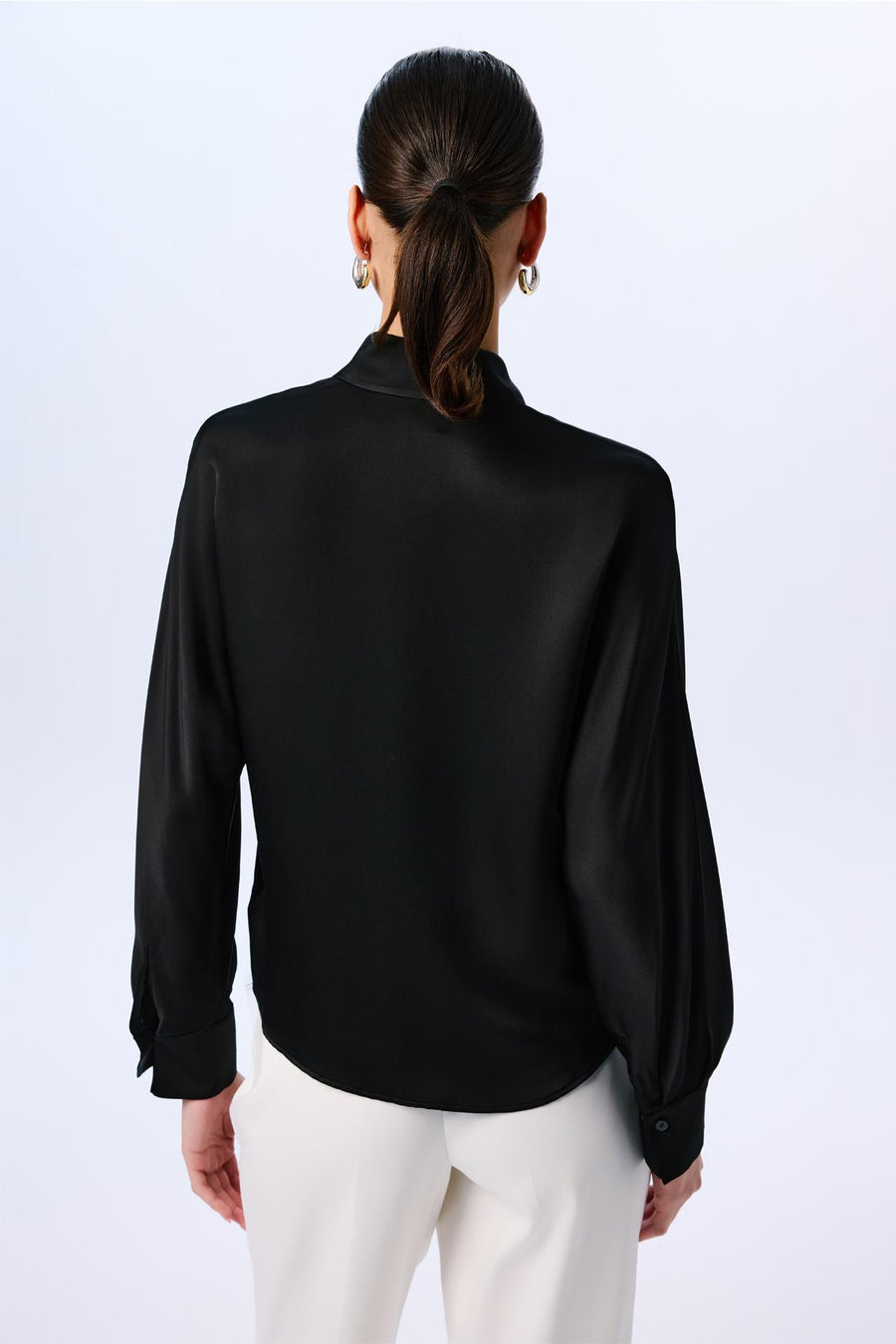 Long Sleeve Hidden Buttoned Relaxed  Shirt