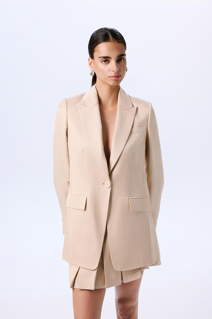 Long Sleeve Linen  Jacket