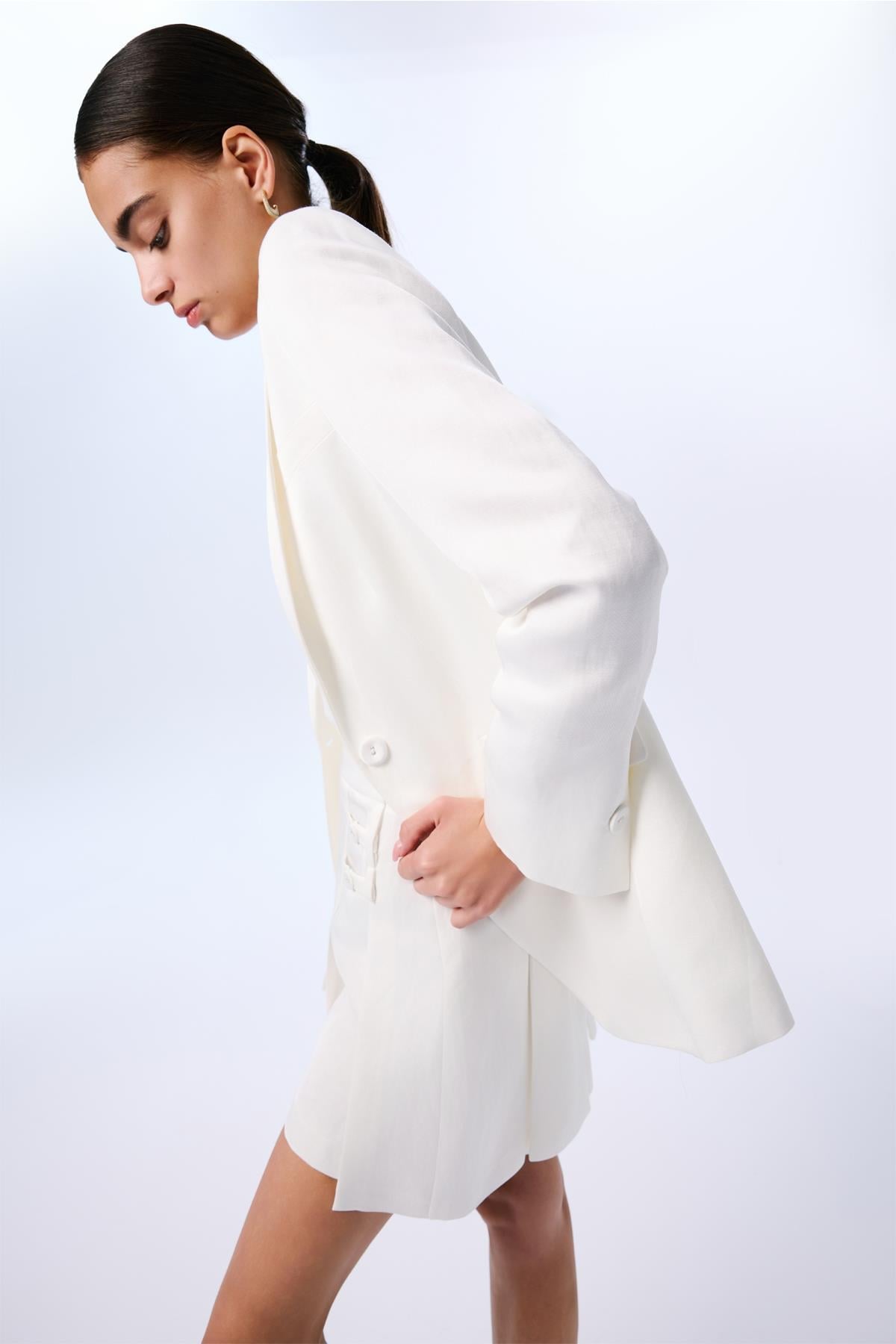 Long Sleeve Linen  Jacket