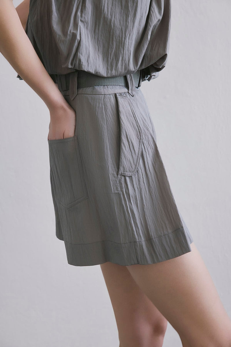 Metal Buckle  Mini Shorts