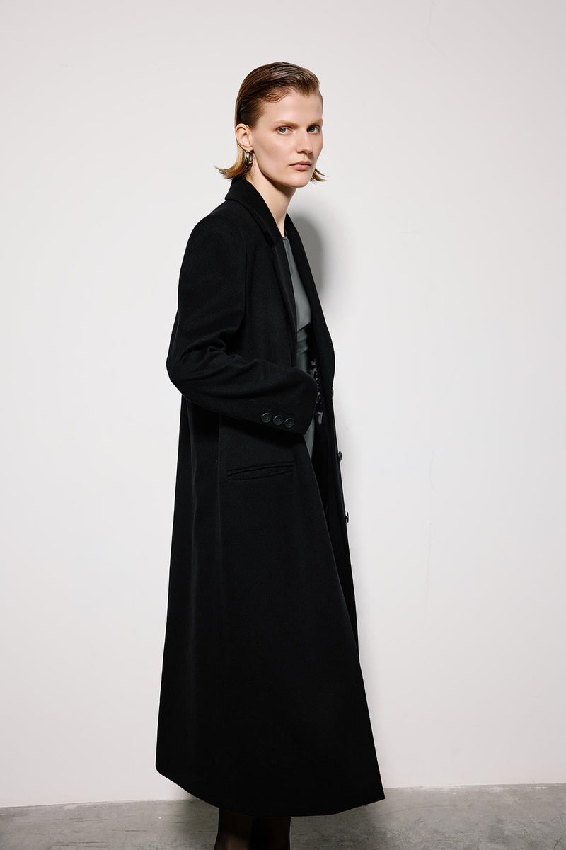 Midi Coat with Jacket Collar